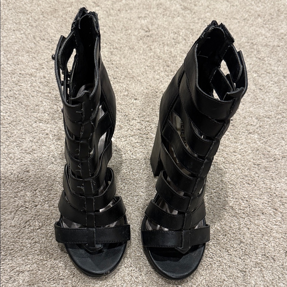 Steve Madden Black Gladiator Heels